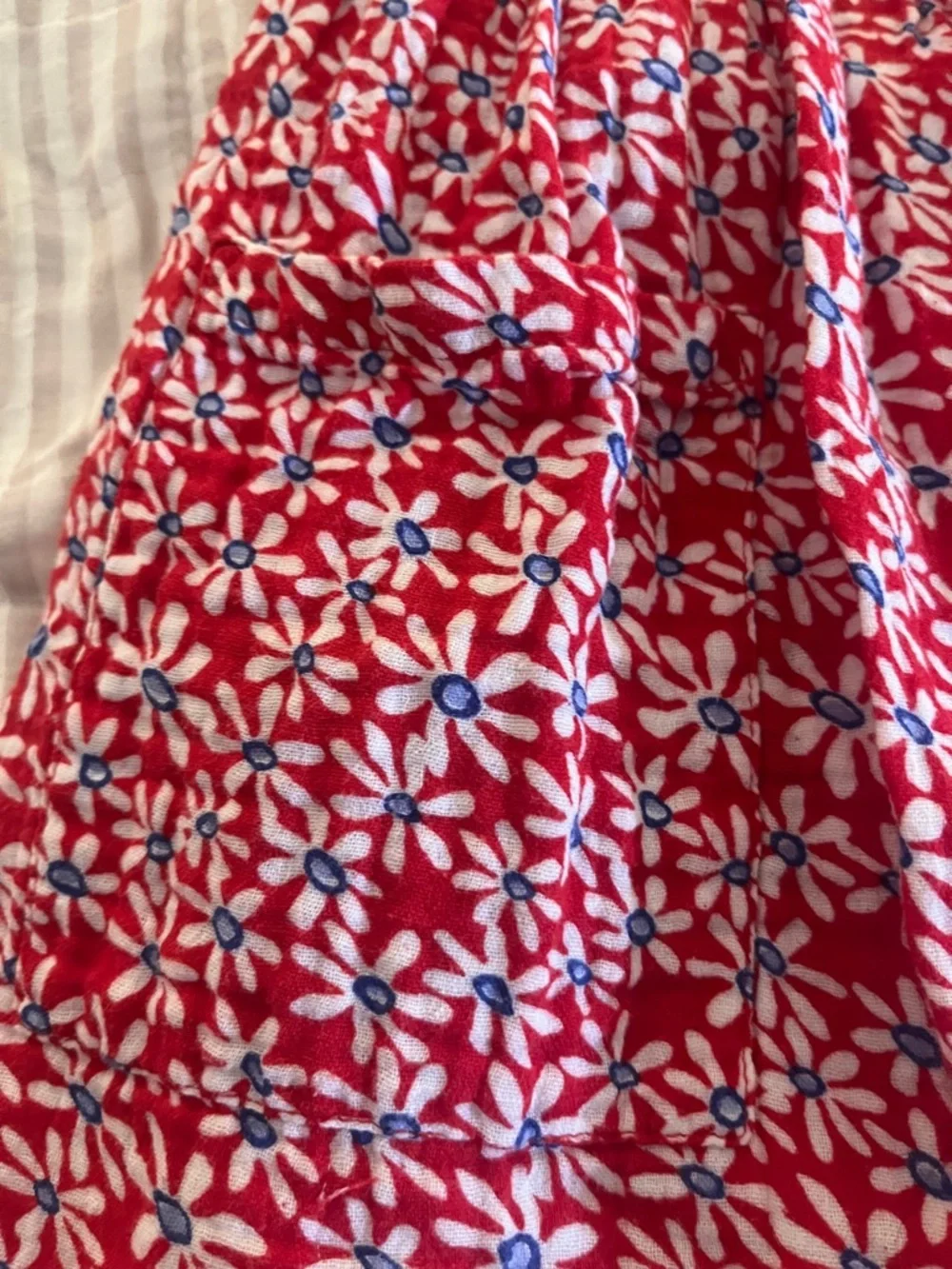 Girls' Red Floral Button-Front Sundress